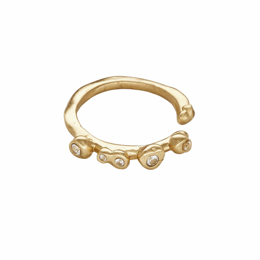 Ring DELTA BRONZE CUBIC ZIRCONIA ADJUSTABLE RING JCR182 Julie Cohn Design Artisan Bronze Jewelry Handmade