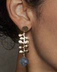 Earring VINE BRONZE LABRADORITE EARRING JCE471 Julie Cohn Design Artisan Bronze Jewelry Handmade