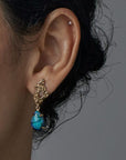 EARRING PETITE REEF BRONZE OPAL DROP EARRING JCE473 Julie Cohn Design Artisan Bronze Jewelry Handmade