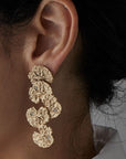Earring KELP BRONZE STATEMENT EARRING JCE477 Julie Cohn Design Artisan Bronze Jewelry Handmade
