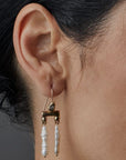 Earring SCALE BRONZE PEARL PETITE CHANDELIER EARRING JCE480 Julie Cohn Design Artisan Bronze Jewelry Handmade