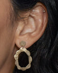 Earring SMALL SCALLOP BRONZE EARRING JCE481 Julie Cohn Design Artisan Bronze Jewelry Handmade