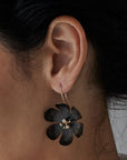 Earring HELLEBORE BLACK BRONZE EARRING JCE487 Julie Cohn Design Artisan Bronze Jewelry Handmade