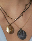 NECKLACE RAVEN BRONZE CAMEO PENDANT NECKLACE JCN563 Julie Cohn Design Artisan Bronze Jewelry Handmade