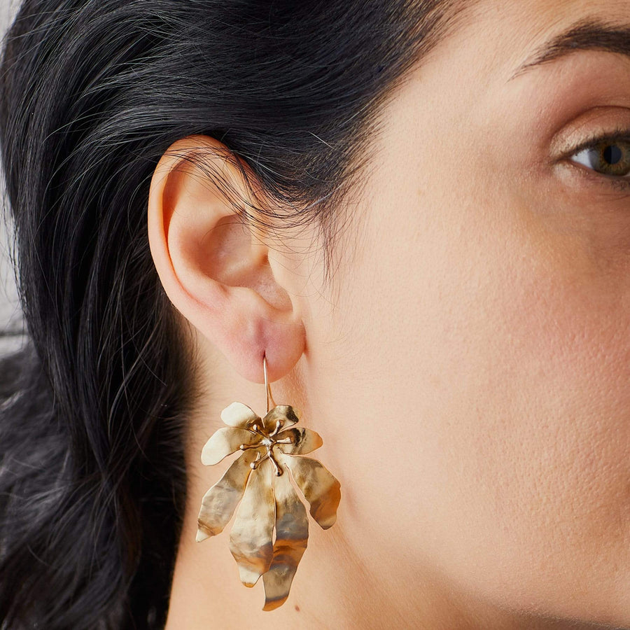 jewelry MORNING FLOWER BRONZE EARRINGS JCE320 Julie Cohn Design Artisan Bronze Jewelry Handmade