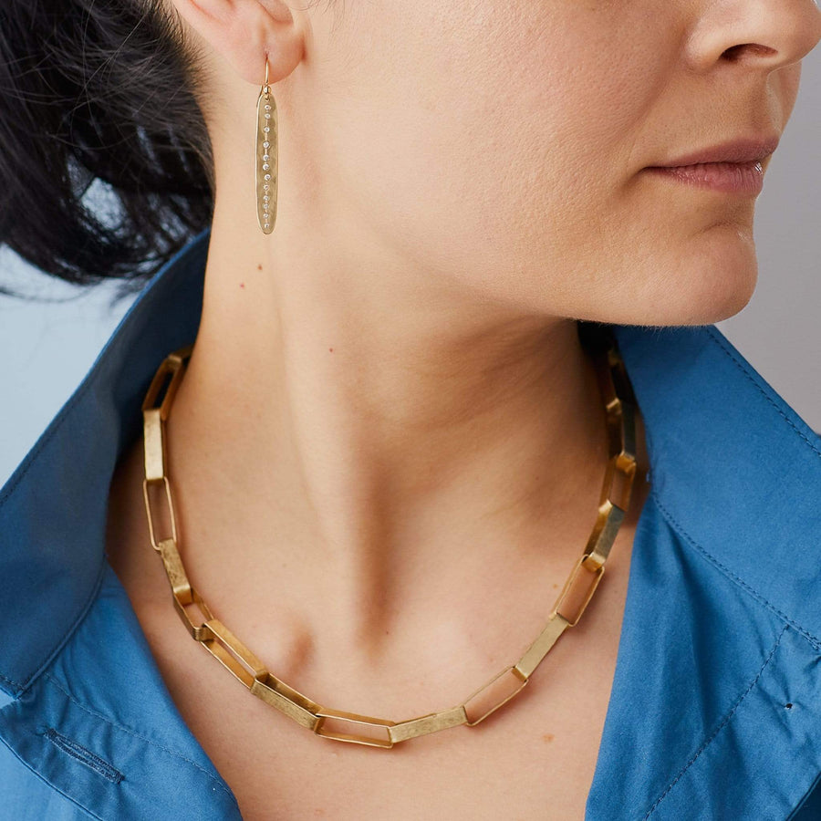 jewelry PAPER CHAIN BRONZE LINK NECKLACE JCN403 Julie Cohn Design Artisan Bronze Jewelry Handmade