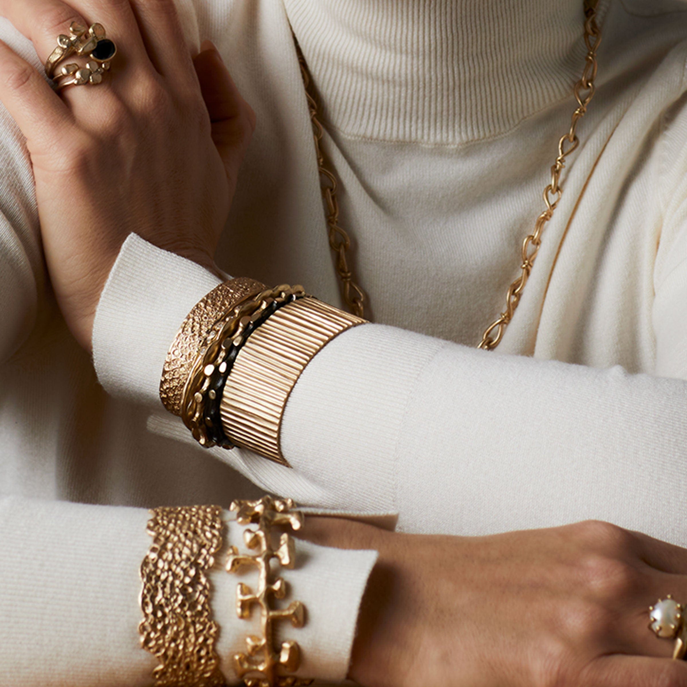 Reef Cuff Julie Cohn Design Artisan Bronze Jewelry Handmade