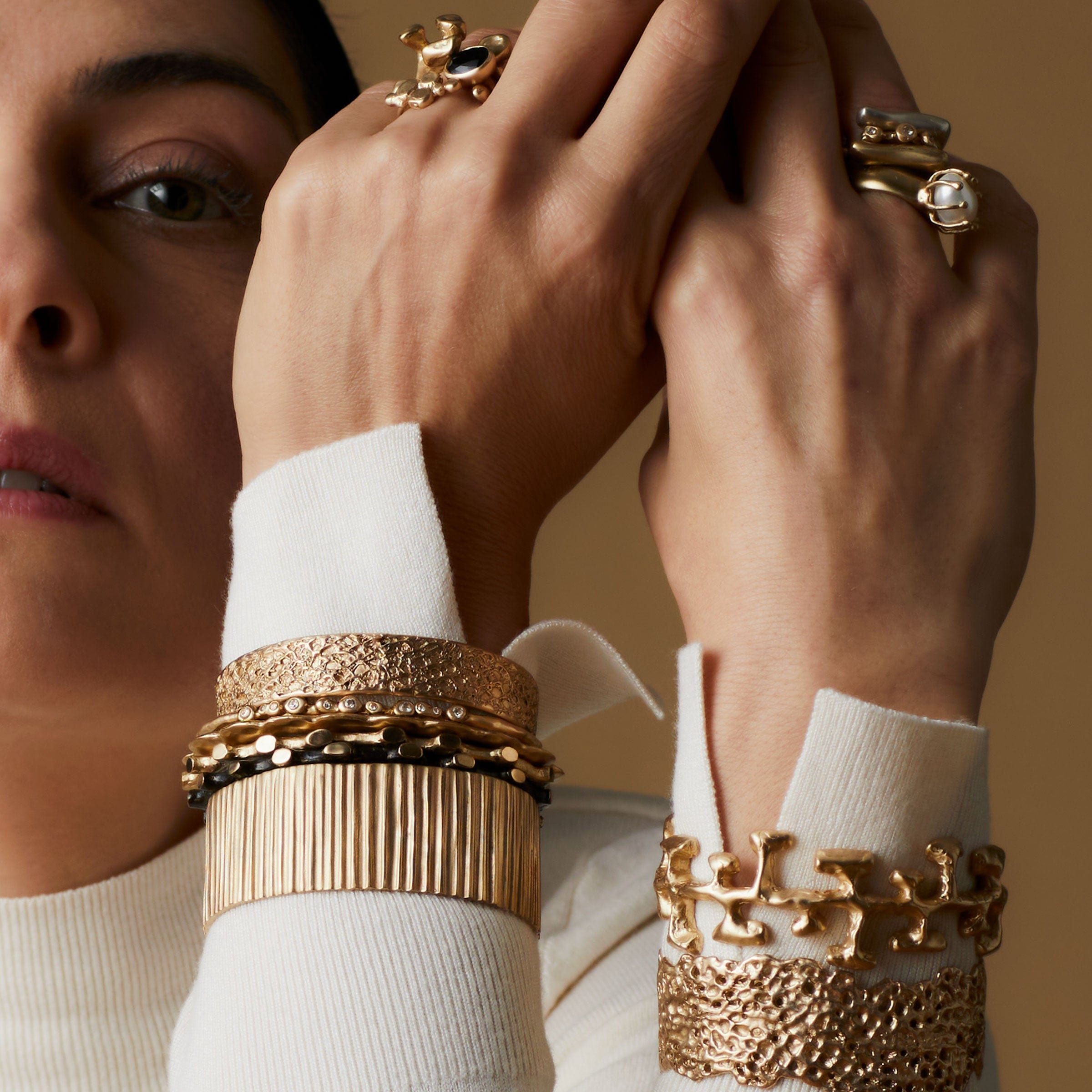 Sicily Cuff Julie Cohn Design Artisan Bronze Jewelry Handmade