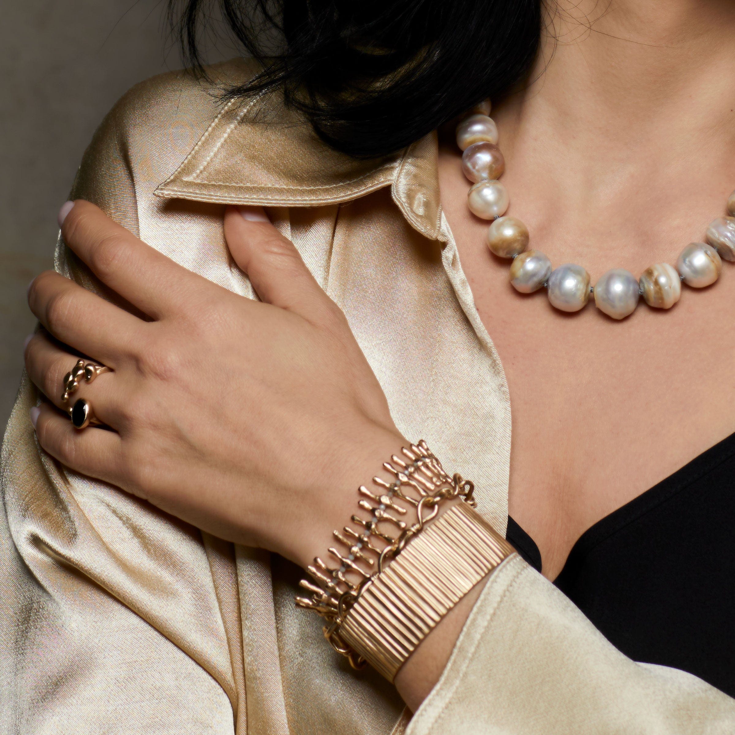 jewelry KNOT BRONZE LINK BRACELET JCB114 Julie Cohn Design Artisan Bronze Jewelry Handmade