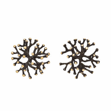 Large Black Stamen Earrings Julie Cohn Design Artisan Bronze Jewelry Handmade