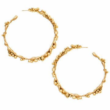 Julie Cohn Design Jewelry GRANULATED BRONZE STATEMENT HOOP EARRINGS JCE359  Artisan Bronze Jewelry Handmade in the USA