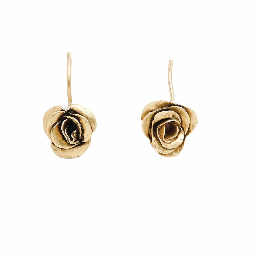Julie Cohn Design  jewelry PETITE ROSE BRONZE EARRING Artisan Bronze Jewelry Handmade in the USA