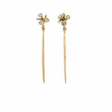 Julie Cohn Design Jewelry BLOSSOM NEEDLE BRONZE STATEMENT  EARRING Artisan Bronze Jewelry Handmade in the USA