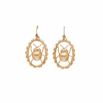 Jewelry BEETLE BRONZE CAMEO EARRING JCE412 Julie Cohn Design Artisan Bronze Jewelry Handmade