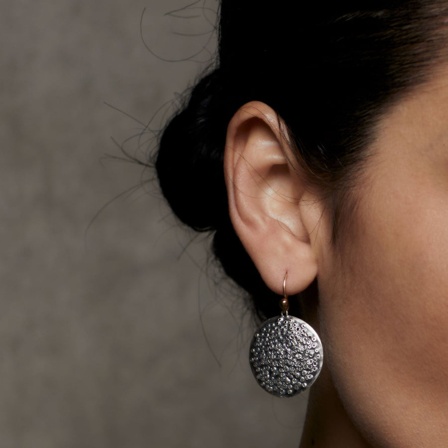 jewelry POLLEN STERLING SILVER EARRINGS JCE459 Julie Cohn Design Artisan Bronze Jewelry Handmade