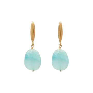 Grain Aqua Earring Julie Cohn Design Artisan Bronze Jewelry Handmade