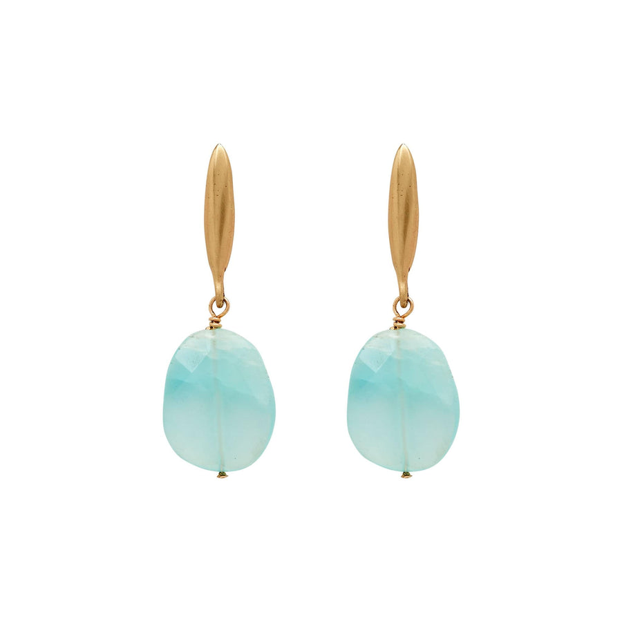 Grain Aqua Earring Julie Cohn Design Artisan Bronze Jewelry Handmade