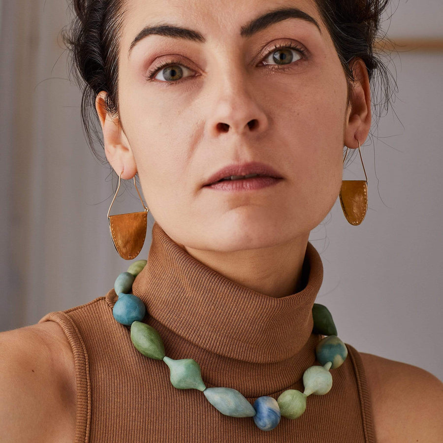 LARGE MEVIA BRONZE EARRINGS JCE363 Julie Cohn Design Artisan Bronze Jewelry Handmade