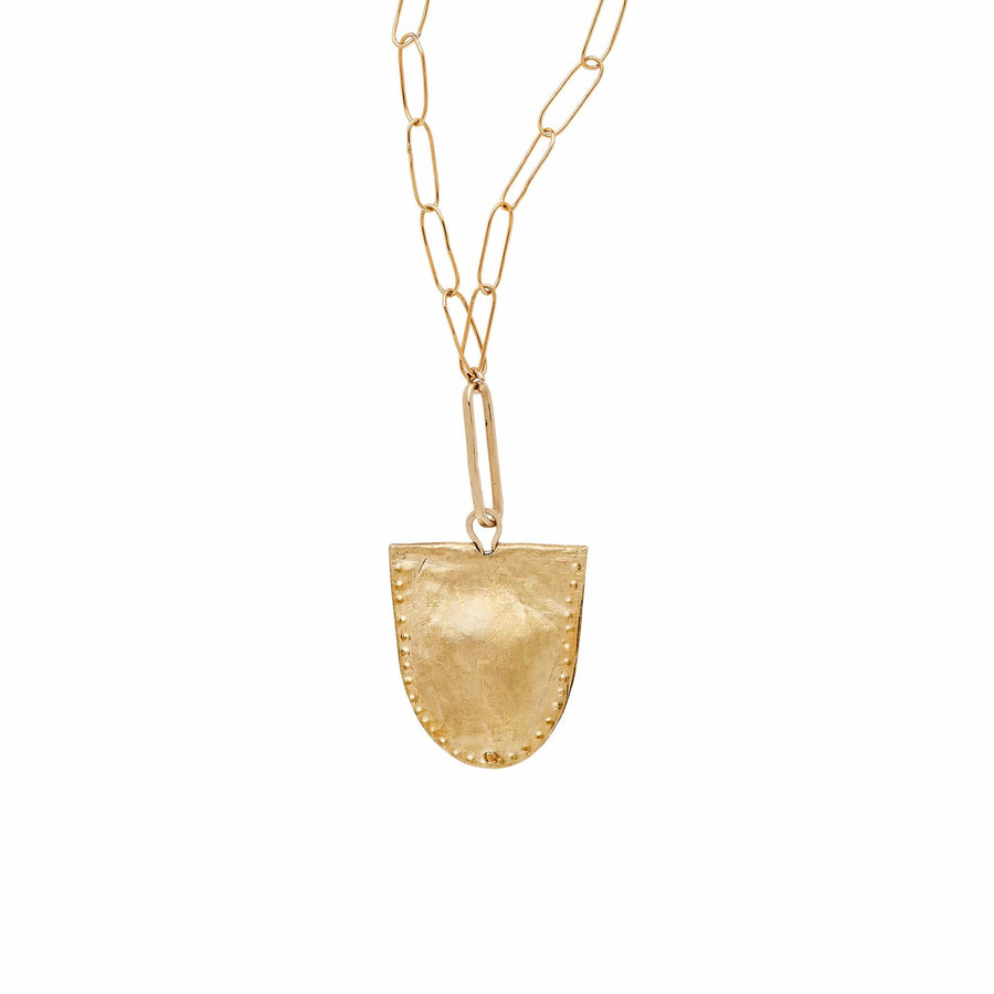 Julie Cohn Design Jewelry LARGE  HAND FABRICATED MEVIA CHARM BRONZE PENDANT NECKLACE  Artisan Bronze Jewelry Handmade in the USA