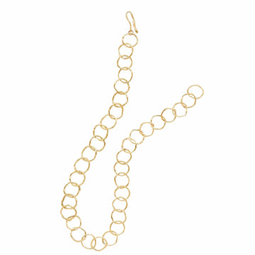 Julie Cohn Design Bronze Bologna Chain has open round links;  19 inches. Handcrafted in the USA.