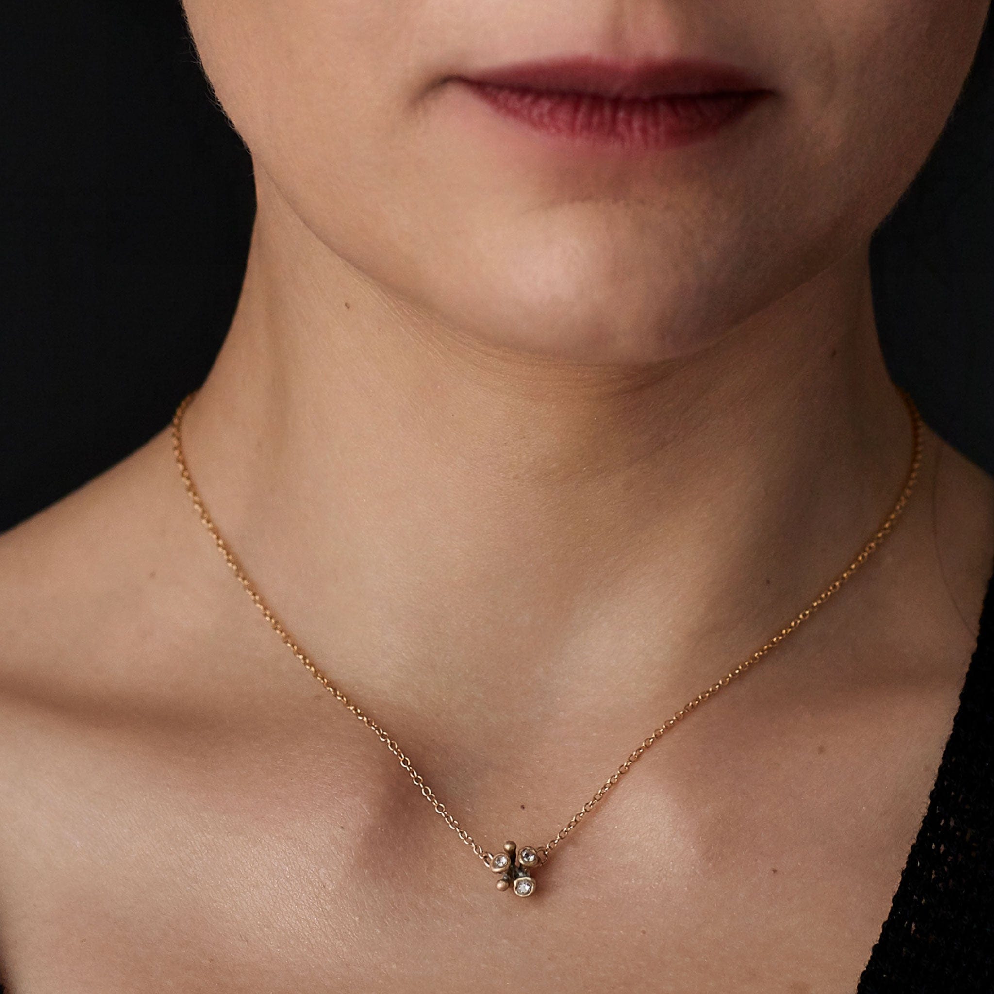 Jewelry BLOSSOM BRONZE PENDANT NECKLACE JCN492 Julie Cohn Design Artisan Bronze Jewelry Handmade