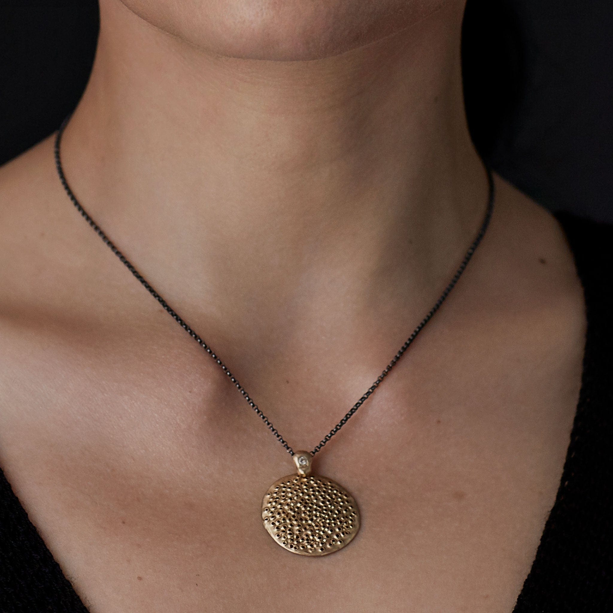 Jewelry POLLEN BRONZE STERLING NECKLACE JCN504 Julie Cohn Design Artisan Bronze Jewelry Handmade