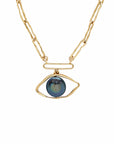 EYE PREZA PEARL BRONZE PENDANT NECKLACE JCN513 Julie Cohn Design Artisan Bronze Jewelry Handmade