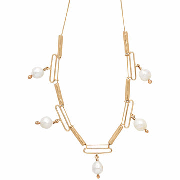 jewelry PALAZZO PEARL BRONZE NECKLACE JCN535 Julie Cohn Design Artisan Bronze Jewelry Handmade
