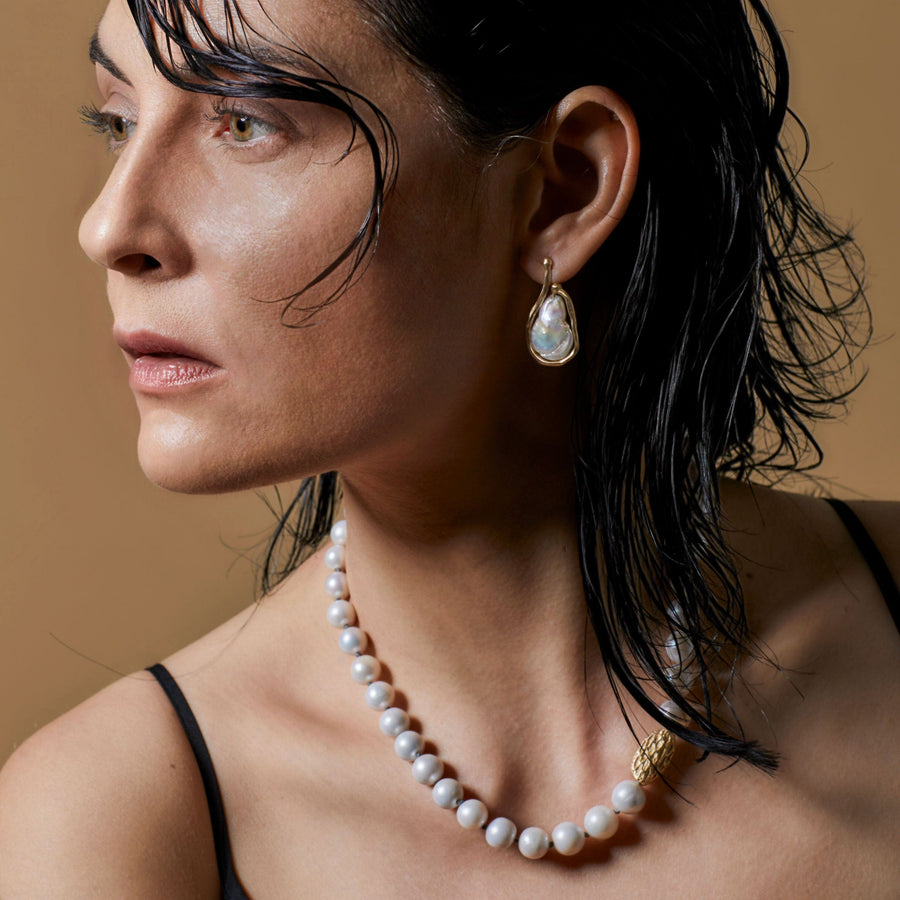 Bronze pearl hotsell earrings
