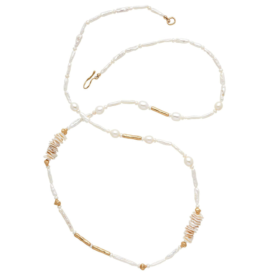 Calla Pearl Necklace Julie Cohn Design Artisan Bronze Jewelry Handmade