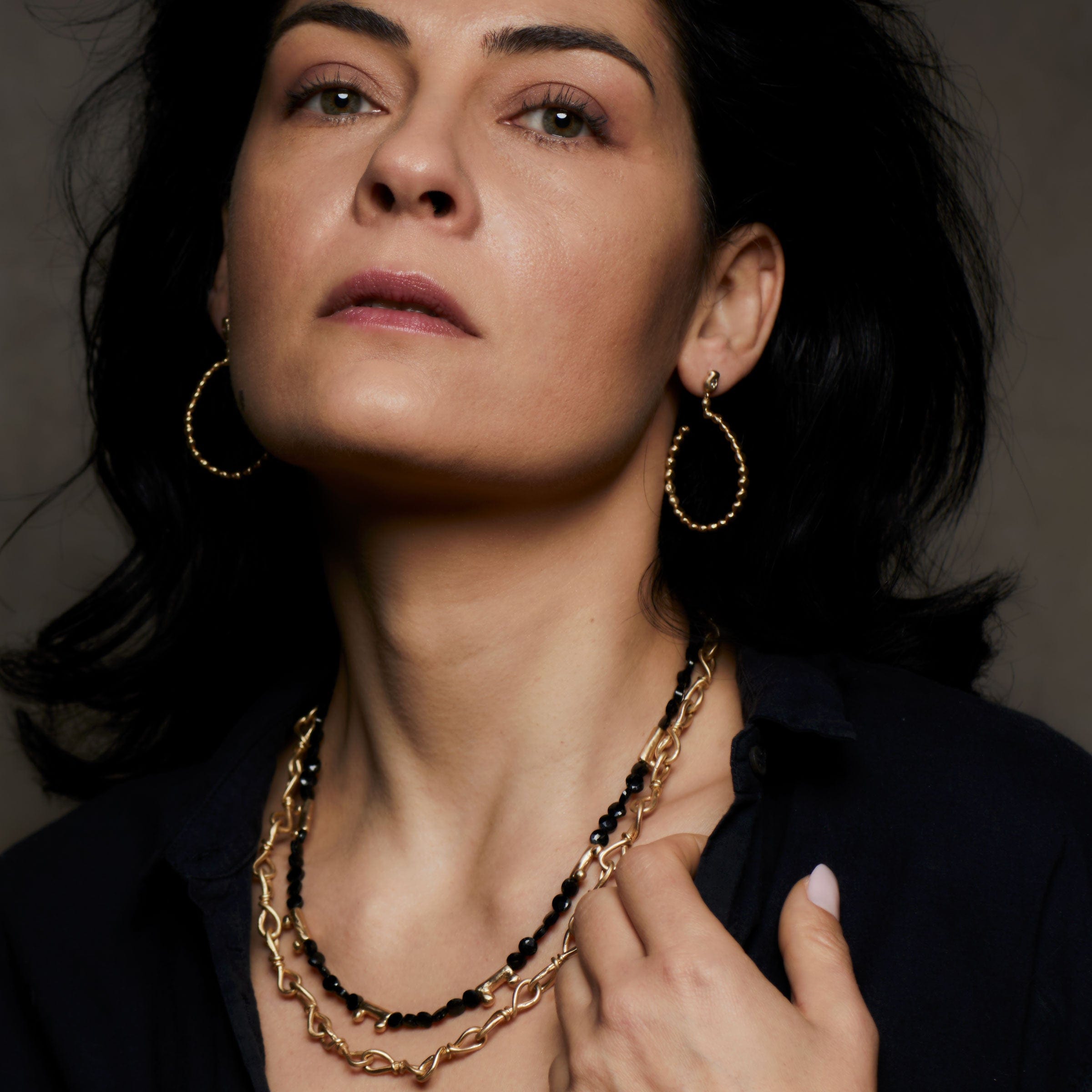 Orion Hoop Earring Julie Cohn Design Artisan Bronze Jewelry Handmade