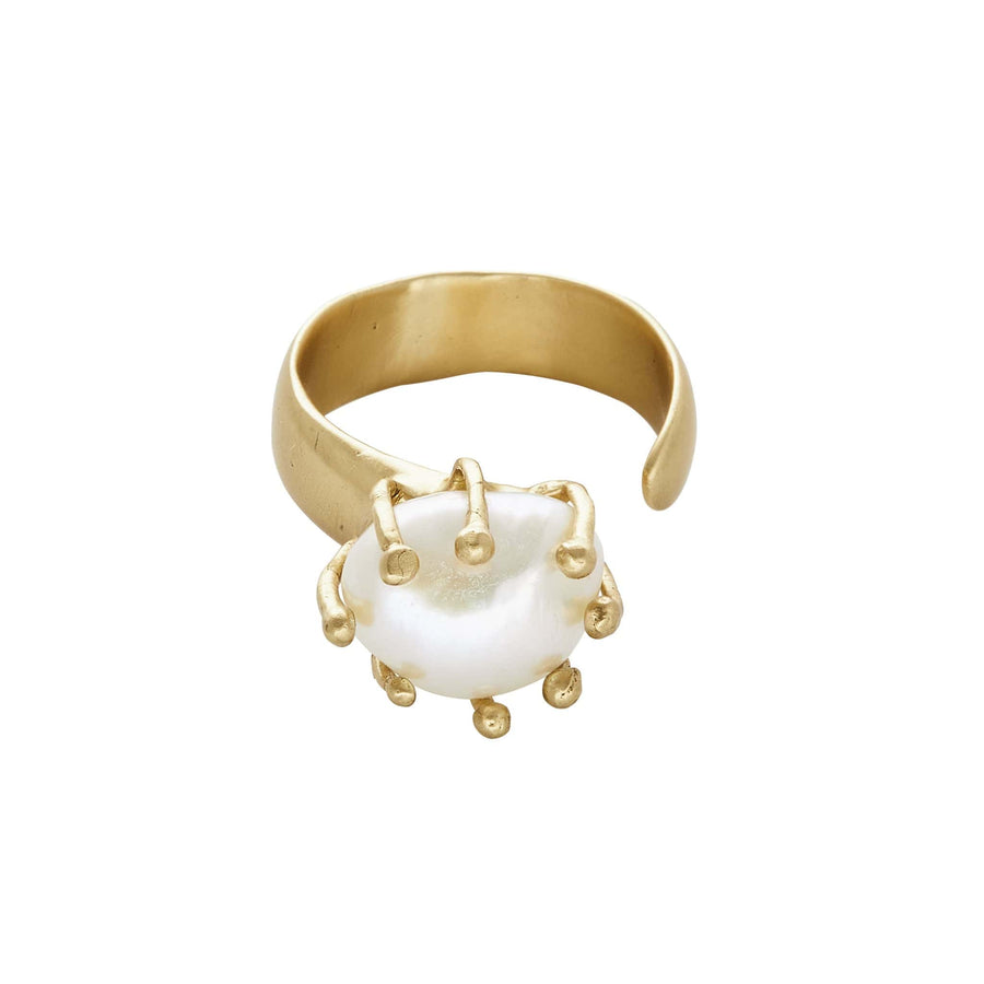 Pearl Solitaire Julie Cohn Design Artisan Bronze Jewelry Handmade