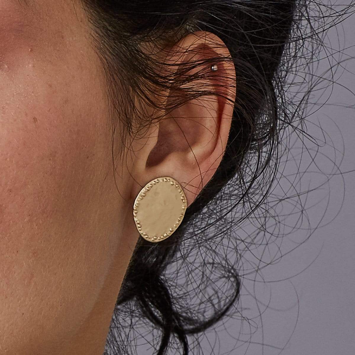 jewelry DISCUS BRONZE EARRING JCE288 Julie Cohn Design Artisan Bronze Jewelry Handmade