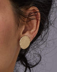 jewelry DISCUS BRONZE EARRING JCE288 Julie Cohn Design Artisan Bronze Jewelry Handmade