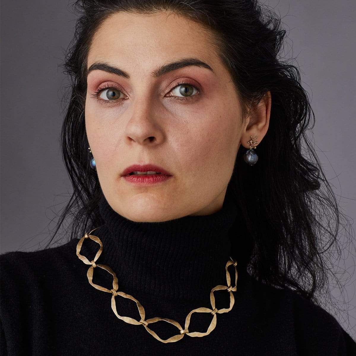 jewelry RENAISSANCE BRONZE LINK NECKLACE JCN382 Julie Cohn Design Artisan Bronze Jewelry Handmade