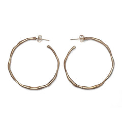 jewelry Organic Hoop Earrings Small Organic Hoops small JCE16 Julie Cohn Design Artisan Bronze Jewelry Handmade