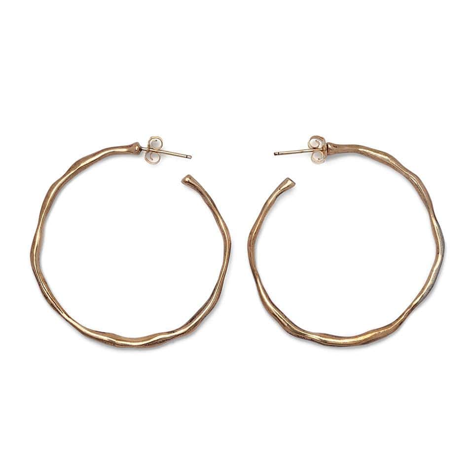 jewelry Organic Hoop Earrings Small Organic Hoops small JCE16 Julie Cohn Design Artisan Bronze Jewelry Handmade