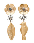 Julie Cohn Design Jewelry SECRET GARDEN BRONZE STATEMENT EARRINGS JCE245  Artisan Bronze Jewelry Handmade in the USA