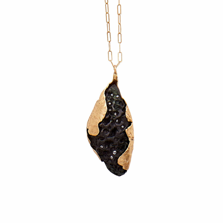 jewelry MULBERRY BRONZE PENDANT JCN409 Julie Cohn Design Artisan Bronze Jewelry Handmade