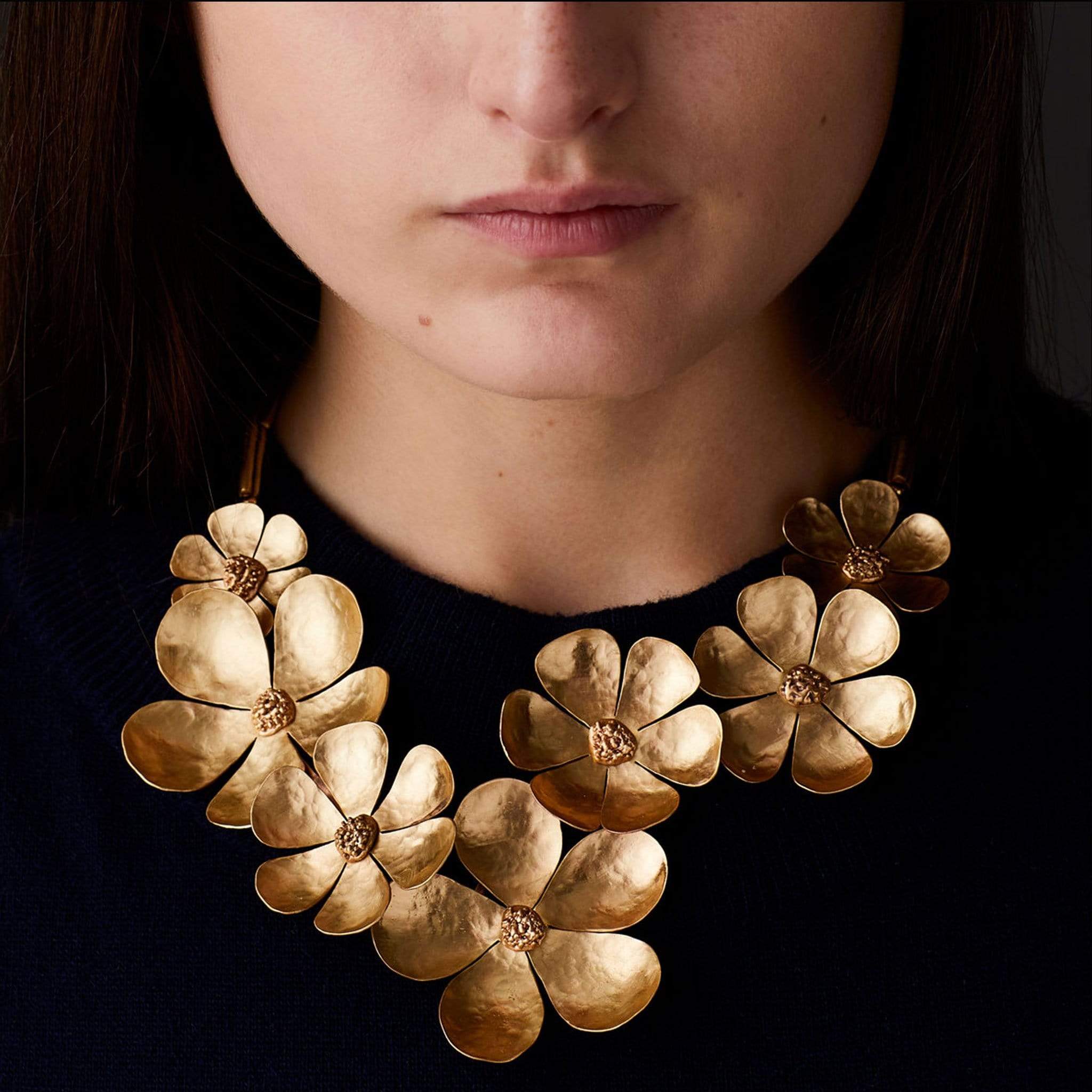 jewelry POPPY BRONZE NECKLACE Poppy Bronze Necklace-Hand fabricated-Limited Edition. JCN326 Julie Cohn Design Artisan Bronze Jewelry Handmade