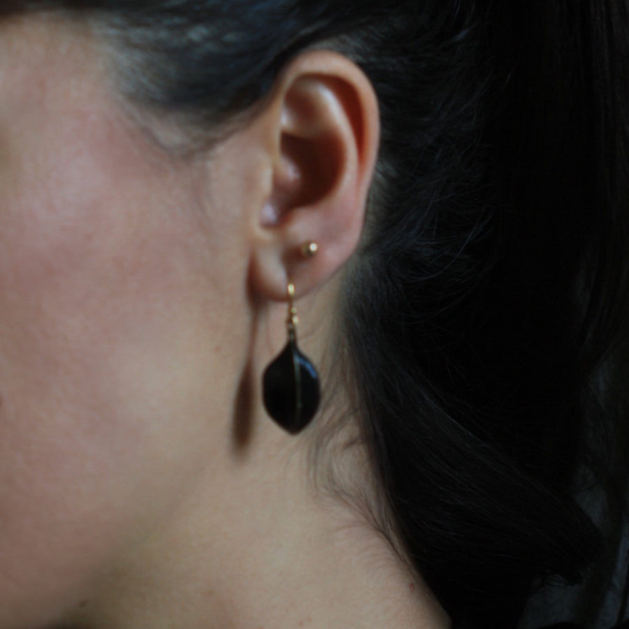 jewelry BLACK AMULET BRONZE EARRING JCE112 Julie Cohn Design Artisan Bronze Jewelry Handmade