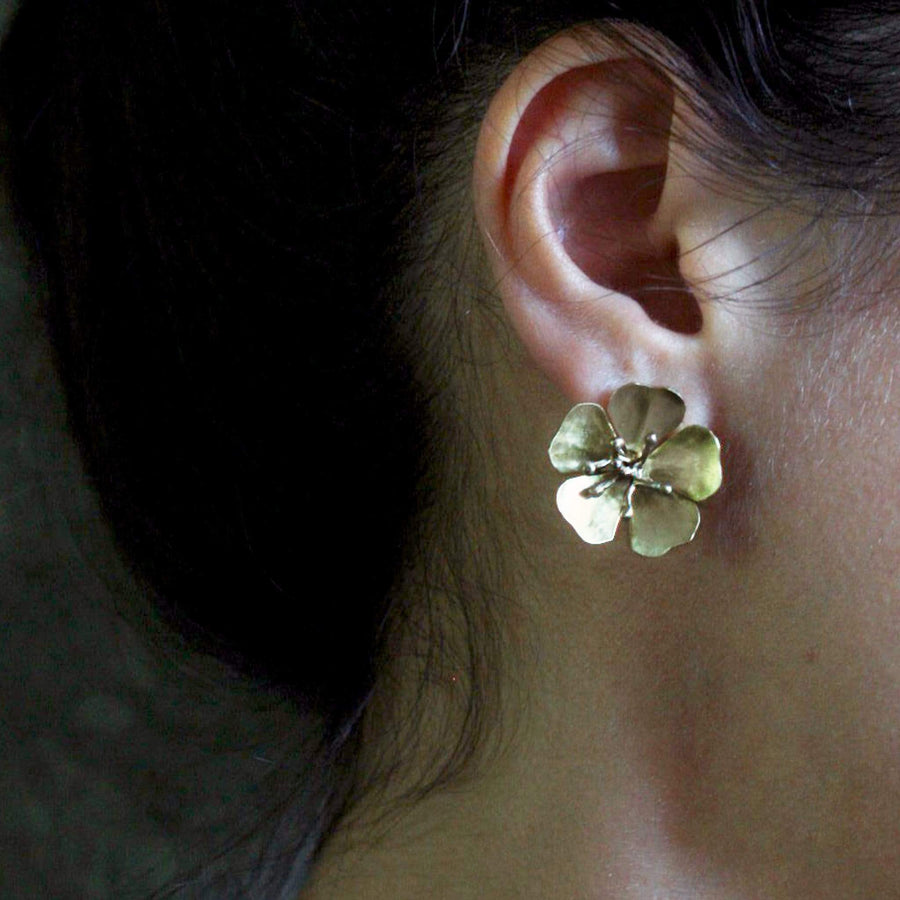 jewelry CHERRY BLOSSOM BRONZE EARRING JCE254 Julie Cohn Design Artisan Bronze Jewelry Handmade