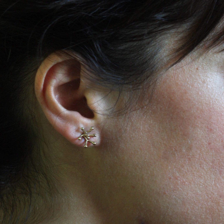 jewelry STAMEN BRONZE EARRINGS JCE274 Julie Cohn Design Artisan Bronze Jewelry Handmade