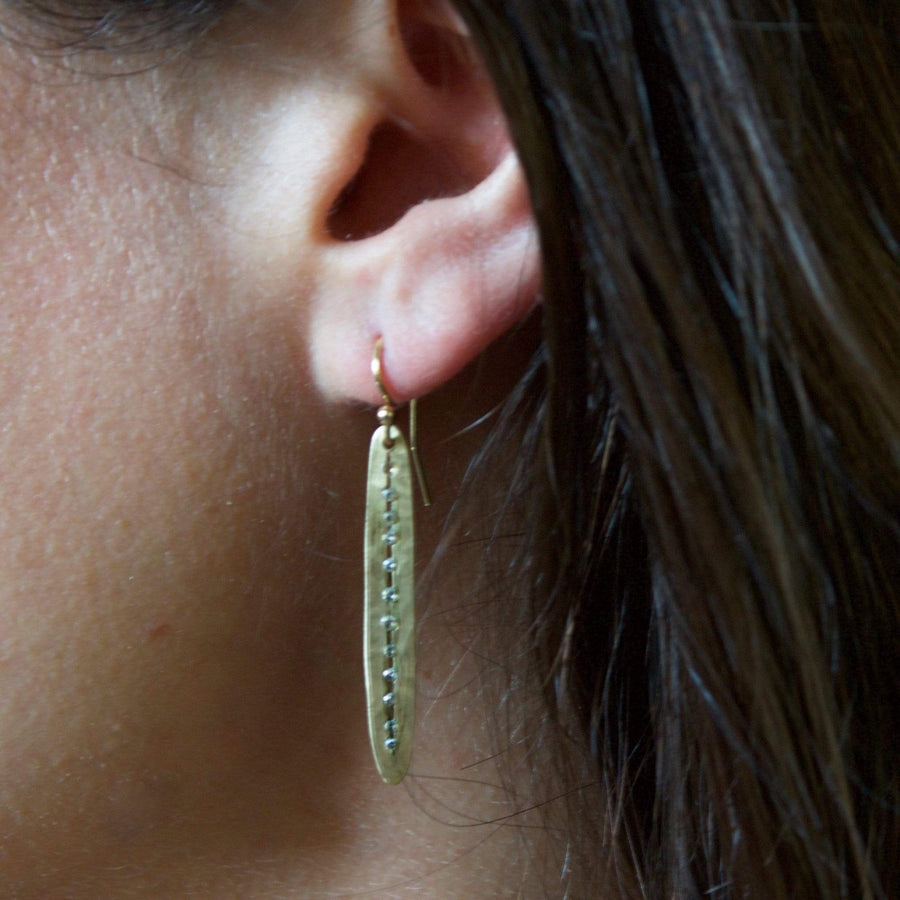 jewelry SPEAR BRONZE EARRING JCE279 Julie Cohn Design Artisan Bronze Jewelry Handmade