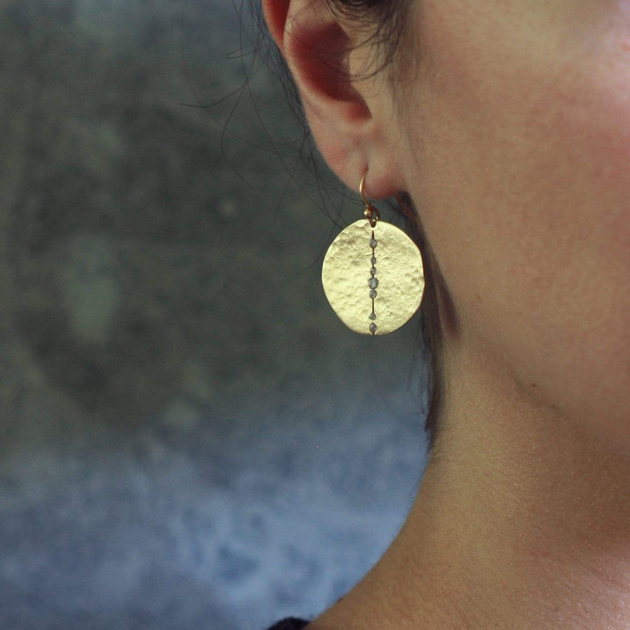 jewelry ORBIT BRONZE EARRING JCE280 Julie Cohn Design Artisan Bronze Jewelry Handmade