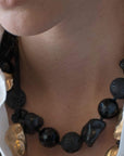 jewelry MOLTEN ONYX NECKLACE JCN72 Julie Cohn Design Artisan Bronze Jewelry Handmade