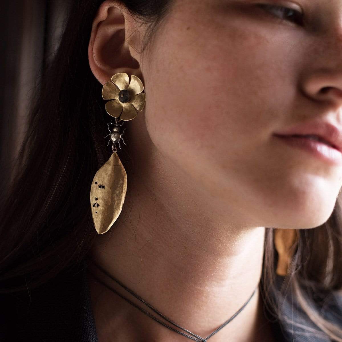 jewelry SECRET GARDEN BRONZE EARRINGS JCE245 Julie Cohn Design Artisan Bronze Jewelry Handmade